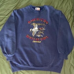 Vintage American Outdoorsmen Waterfowl Duck Graphic Crewneck Sweatshirt